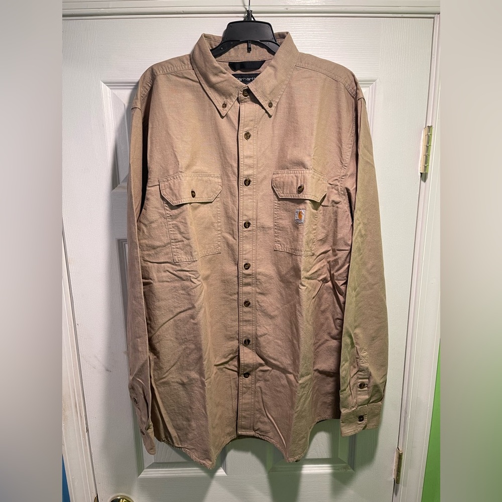 Carhartt Loose fit flannel Tan-Size Large TALL